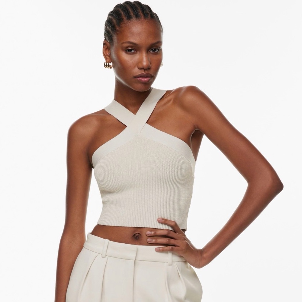 Aritzia Babaton Sculpt Knit Criss Cross Tank